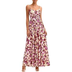 PRETTYGARDEN Women’s Floral Maxi Dress Summer Outfits 2026 Spaghetti Strap Flowy Long Sundress Beach Vacation Boho Dresses(Floral Brown Beige)