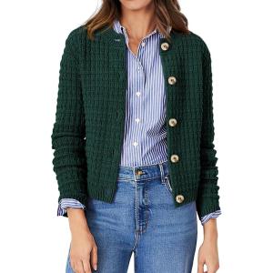 PRETTYGARDEN Women’s Knit Cardigan Sweaters Casual Long Sleeve Open Front Button Down Trendy Jackets Outerwear(Dark Green)