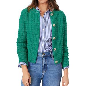 PRETTYGARDEN Women’s Knit Cardigan Sweaters Casual Long Sleeve Open Front Button Down Trendy Jackets Outerwear(Green)