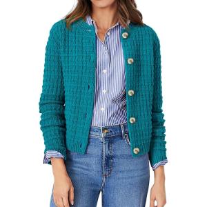 PRETTYGARDEN Women’s Knit Cardigan Sweaters Casual Long Sleeve Open Front Button Down Trendy Jackets Outerwear(Peacock Blue)