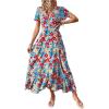 Red Blue Floral