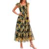 Floral Black Yellow