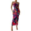 Navy Red Big Floral