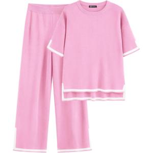 PRETTYGARDEN Two Piece Sets for Women 2025 Summer Spring Casual Sweater Knit Lounge Travel Matching Outfits Clothing