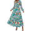 Floral Green Orange