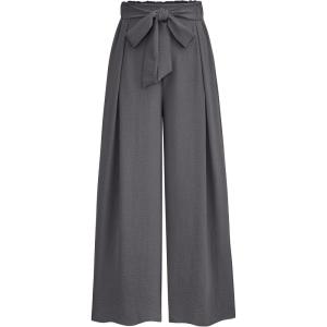 PRETTYGARDEN Women’s Wide Leg Work Pants Business Casual High Waisted Loose Palazzo Trouser Summer Clothes(Dark Grey)