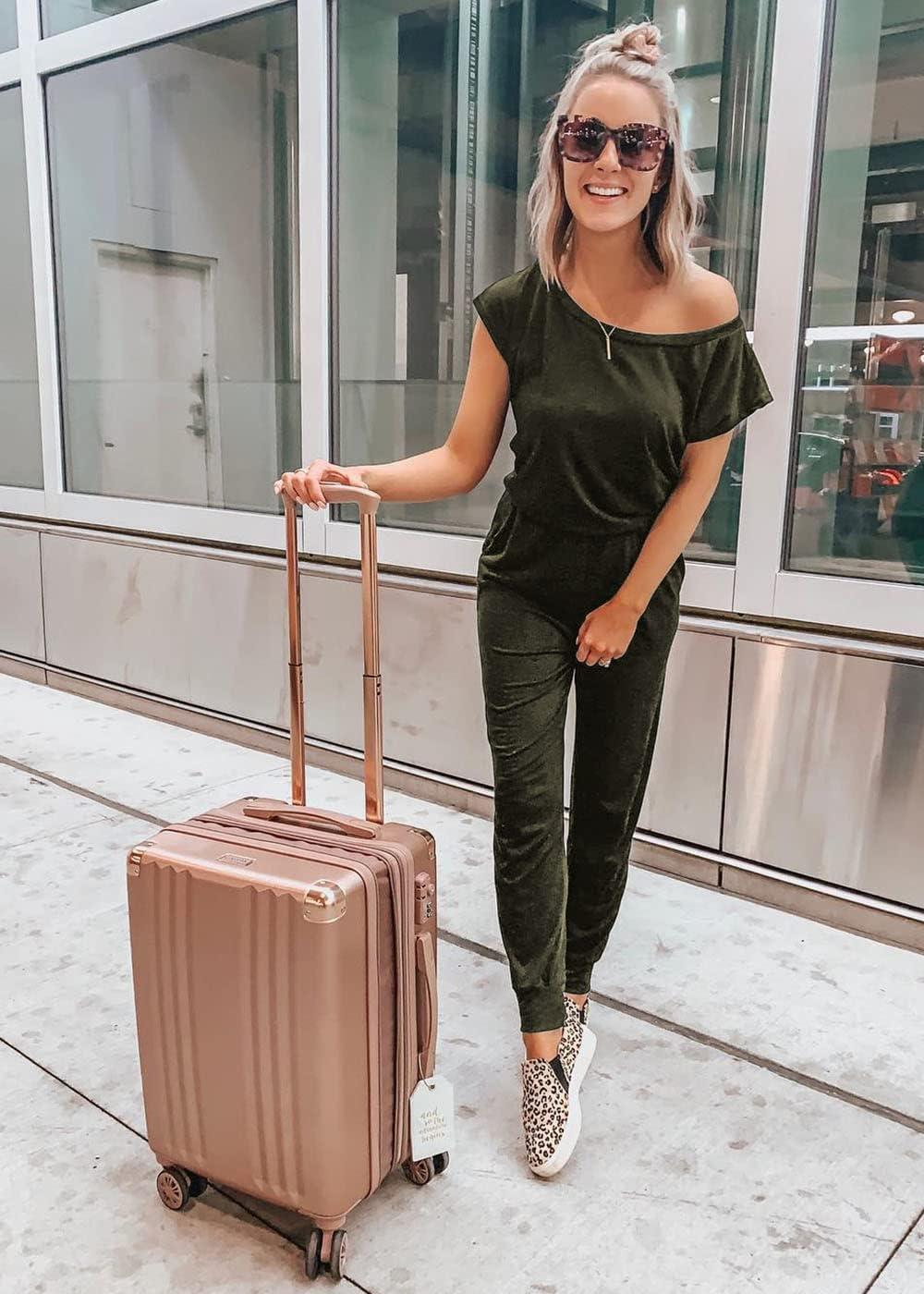 imagePRETTYGARDEN Jumpsuits for Women 2026 Summer Dressy Off Shoulder Romper Spring Vacation Travel Lounge Outfits ClothesGreen