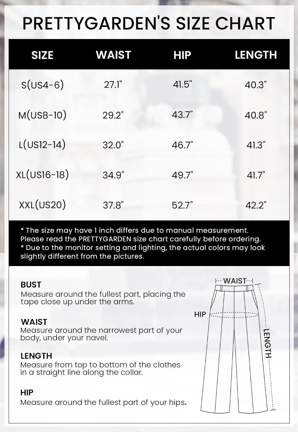 imagePRETTYGARDEN Womens Summer Elastic High Waisted Work Pants Straight Leg Dressy Business Casual Trousers Slacks PocketsNavy