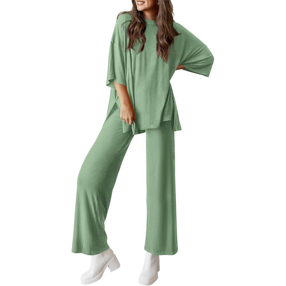 imagePRETTYGARDEN Two Piece Sets for Women Summer Fashion Lounge Matching Set 2026 Spring Travel Vacation Airport Outfits ClothingBean Green