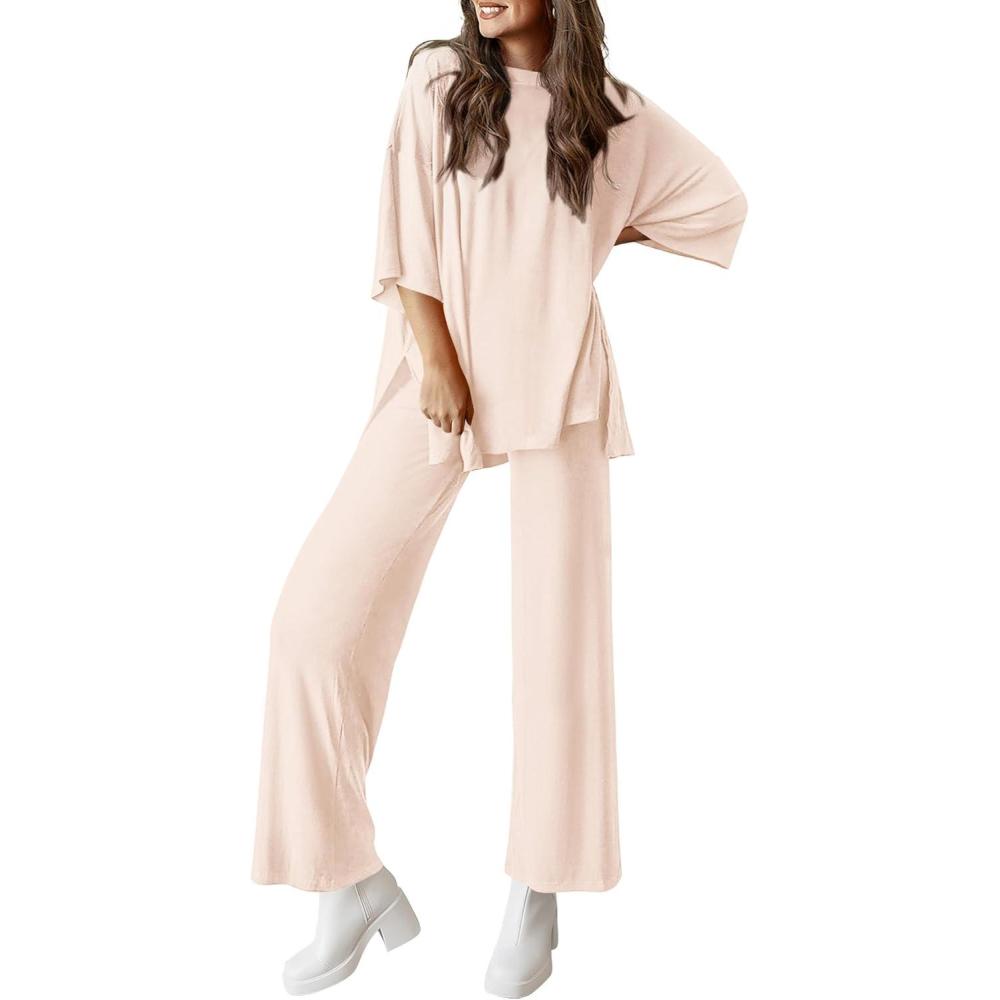 imagePRETTYGARDEN Two Piece Sets for Women Summer Fashion Lounge Matching Set 2026 Spring Travel Vacation Airport Outfits ClothingBeige