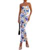Floral White Blue