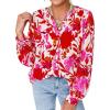 Floral White Rose Red