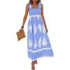 Floral Sky Blue White