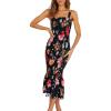 Black Red Big Floral