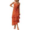 Floral Orange Rose Red