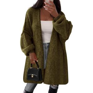 PRETTYGARDEN Long Cardigan Sweaters for Women Trendy Fall 2026 Oversized Knit Sweater Jacket Coats Winter Fashion Clothing(Army Green)