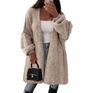 PRETTYGARDEN Long Cardigan Sweaters for Women Trendy Fall 2026 Oversized Knit Sweater Jacket Coats Winter Fashion Clothing(Camel)