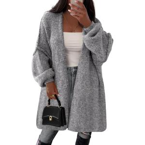 PRETTYGARDEN Long Cardigan Sweaters for Women Trendy Fall 2026 Oversized Knit Sweater Jacket Coats Winter Fashion Clothing(Dark Grey)