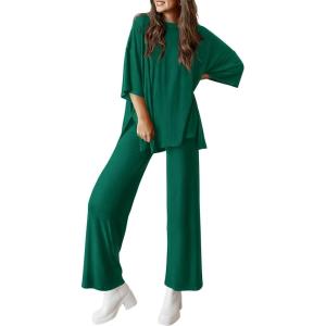 PRETTYGARDEN Two Piece Sets for Women Summer Fashion Lounge Matching Set 2026 Spring Travel Vacation Airport Outfits Clothing(Green)