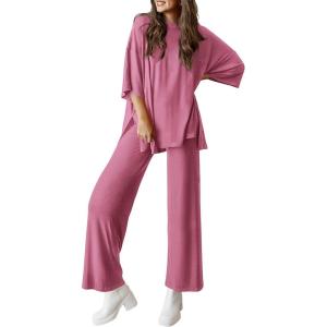 PRETTYGARDEN Two Piece Sets for Women Summer Fashion Lounge Matching Set 2026 Spring Travel Vacation Airport Outfits Clothing(Pink)