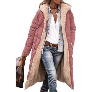 PRETTYGARDEN Women’s 2026 Winter Fashion Clothes Oversized Shearling Fleece Long Coats Jackets(Brick Red)
