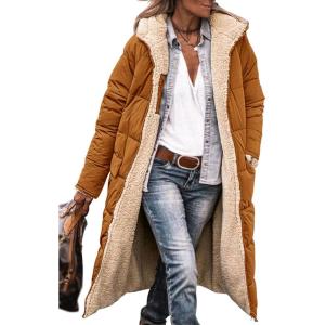PRETTYGARDEN Women’s 2026 Winter Fashion Clothes Oversized Shearling Fleece Long Coats Jackets(Brown)