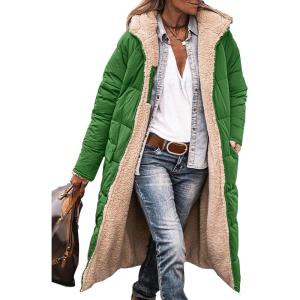 PRETTYGARDEN Women’s 2026 Winter Fashion Clothes Oversized Shearling Fleece Long Coats Jackets(Green)