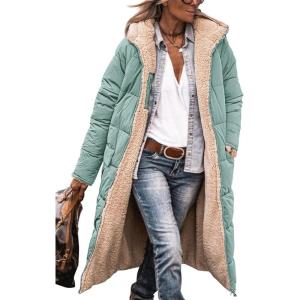 PRETTYGARDEN Women’s 2026 Winter Fashion Clothes Oversized Shearling Fleece Long Coats Jackets(Grey Green)