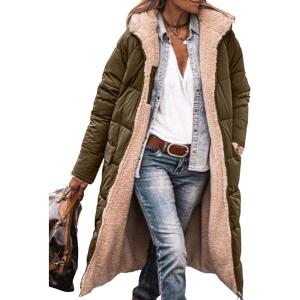 PRETTYGARDEN Women’s 2026 Winter Fashion Clothes Oversized Shearling Fleece Long Coats Jackets(Light Army Green)