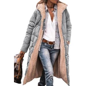 PRETTYGARDEN Women’s 2026 Winter Fashion Clothes Oversized Shearling Fleece Long Coats Jackets(Light Grey)