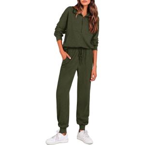 PRETTYGARDEN Women’s Fall 2 Piece Lounge Sets Zip Up Sweatshirt Jogger Pants Sweat Track Suits Travel Outfit Winter Clothing