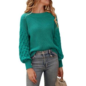 PRETTYGARDEN Women’s Fall 2026 Pullover Sweater Casual Long Sleeve Loose Chunky Knit Tops Blouse Winter Fashion Clothing(Green)