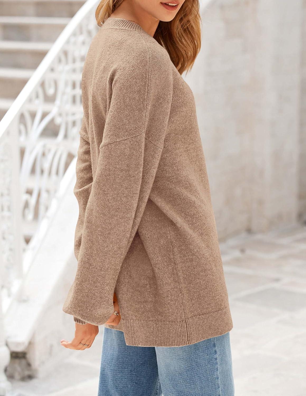 imagePRETTYGARDEN Womens 2026 Fall Sweaters Casual Crew Neck Long Sleeve Pullover Tops Ribbed Knit Loose Fit Winter Clothes