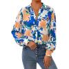 Floral White Blue