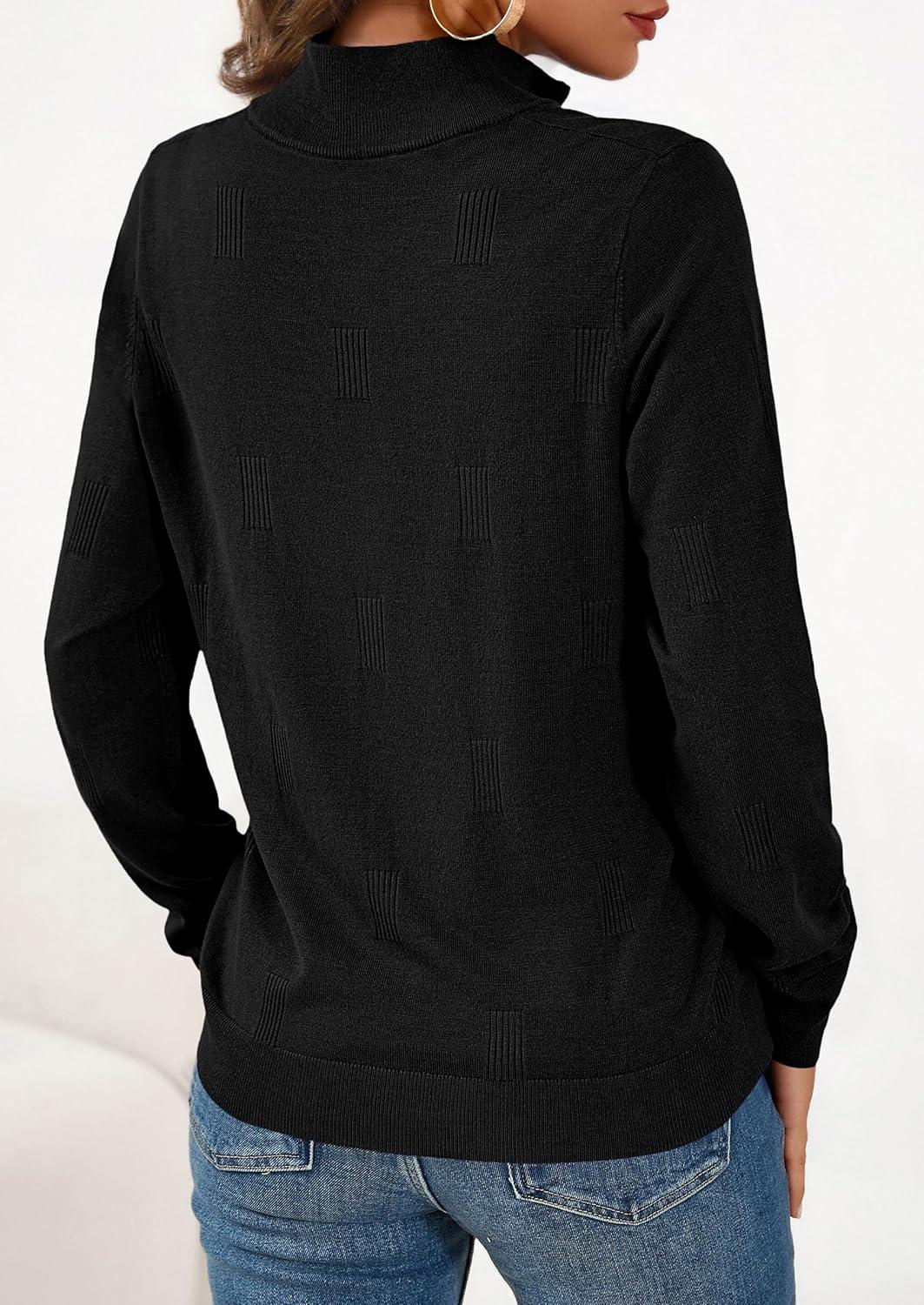 imagePRETTYGARDEN Womens Sweaters Quarter Zip Knit Long Sleeve Business Casual Pullover Tops 2026 Fall Fashion Work OutfitsBlack