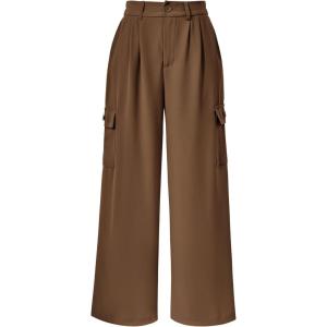 PRETTYGARDEN Women’s Wide Leg Cargo Pants High Waist Business Casual Trousers Pant with Pockets