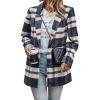 Short Style Navy Plaid