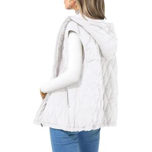 PRETTYGARDEN Women’s 2026 Fall Spring Vest Casual Sleeveless Hooded Zip Up Jacket Trendy Winter Coat Outerwear(White)