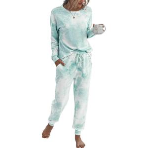 PRETTYGARDEN Women’s Two Piece Loungewear Fall Casual Long Sleeve Tops Jogger Pants Pajama Sets Matching Outfits Clothing(Green)