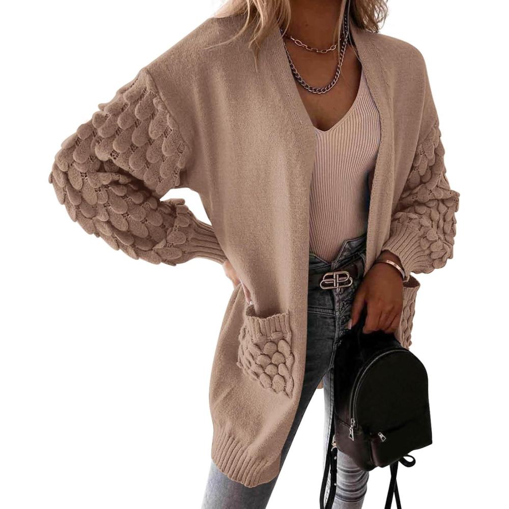 imagePRETTYGARDEN Womens Cardigan Sweaters Fall Clothes Open Front Cable Knit Oversized Winter Coats Outerwear