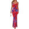 Blue Red Floral