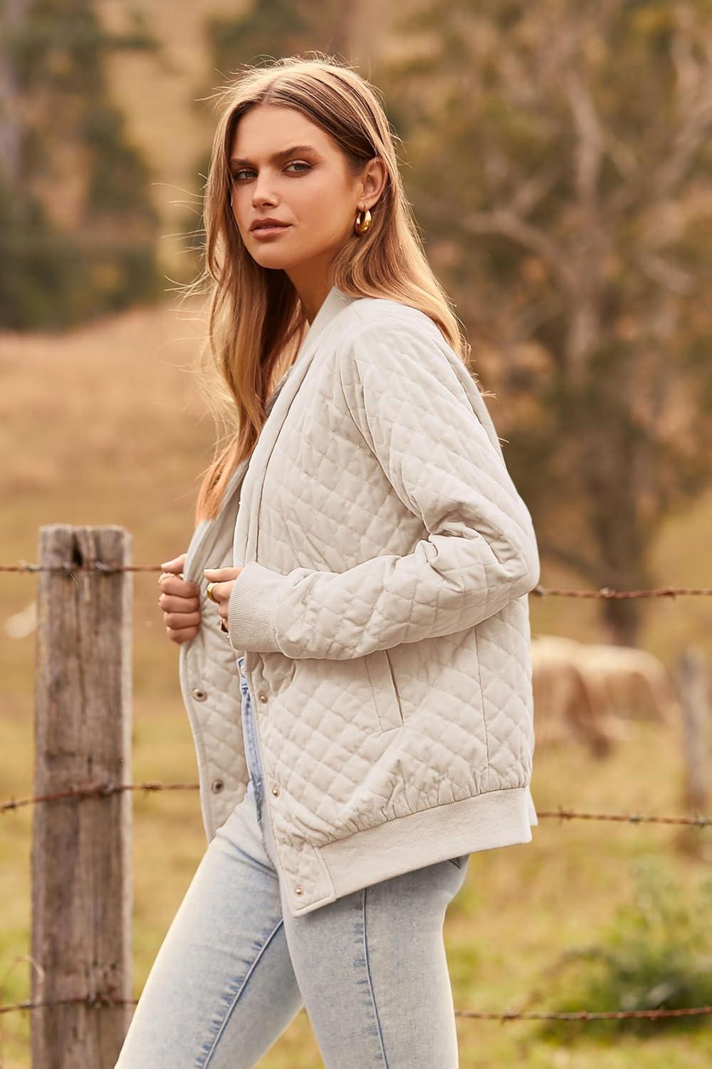 imagePRETTYGARDEN Womens Fall Fashion Jacket Long Sleeve Button Down Trendy Casual Outerwear Clothes Winter Coats with Pockets