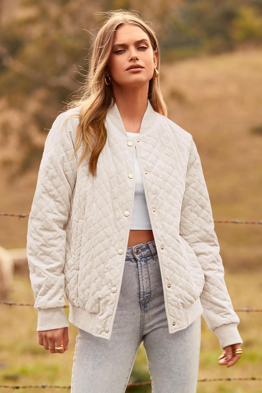 imagePRETTYGARDEN Womens Fall Fashion Jacket Long Sleeve Button Down Trendy Casual Outerwear Clothes Winter Coats with Pockets