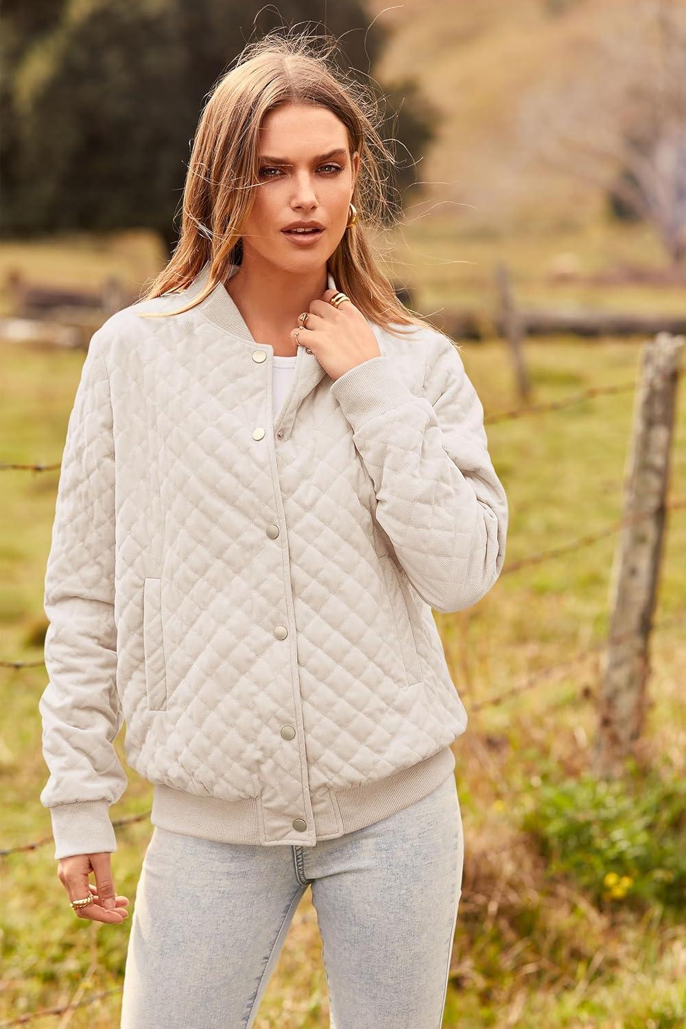 imagePRETTYGARDEN Womens Fall Fashion Jacket Long Sleeve Button Down Trendy Casual Outerwear Clothes Winter Coats with Pockets