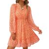 Floral Orange Red
