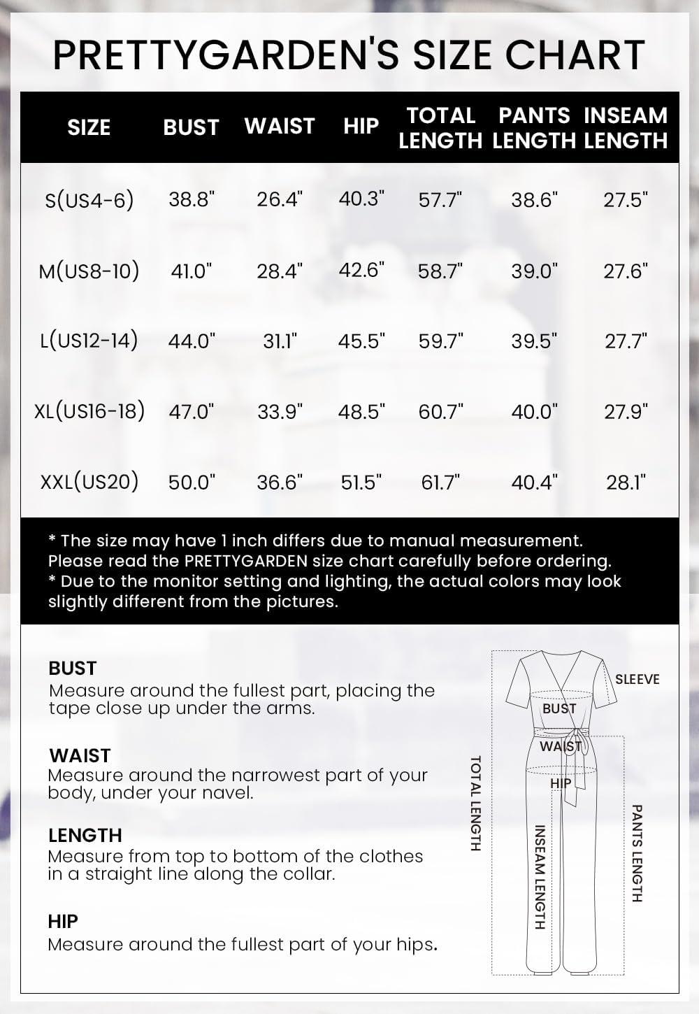 imagePRETTYGARDEN Womens One Piece Jumpsuits Dressy Casual Summer Short Sleeve Wrap V Neck Wide Leg Pants Romper Spring Clothes