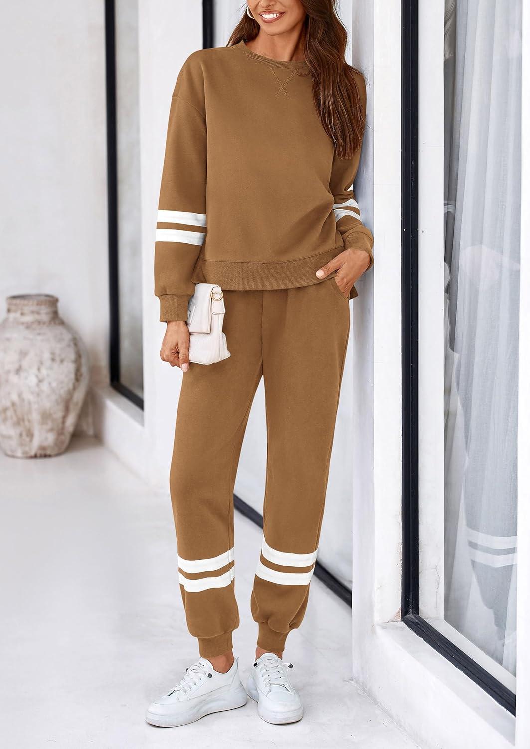 imagePRETTYGARDEN 2 Piece Lounge Sets for Women 2024 Fall Travel Outfits Track Suits Matching Airport Loungewear Clothing