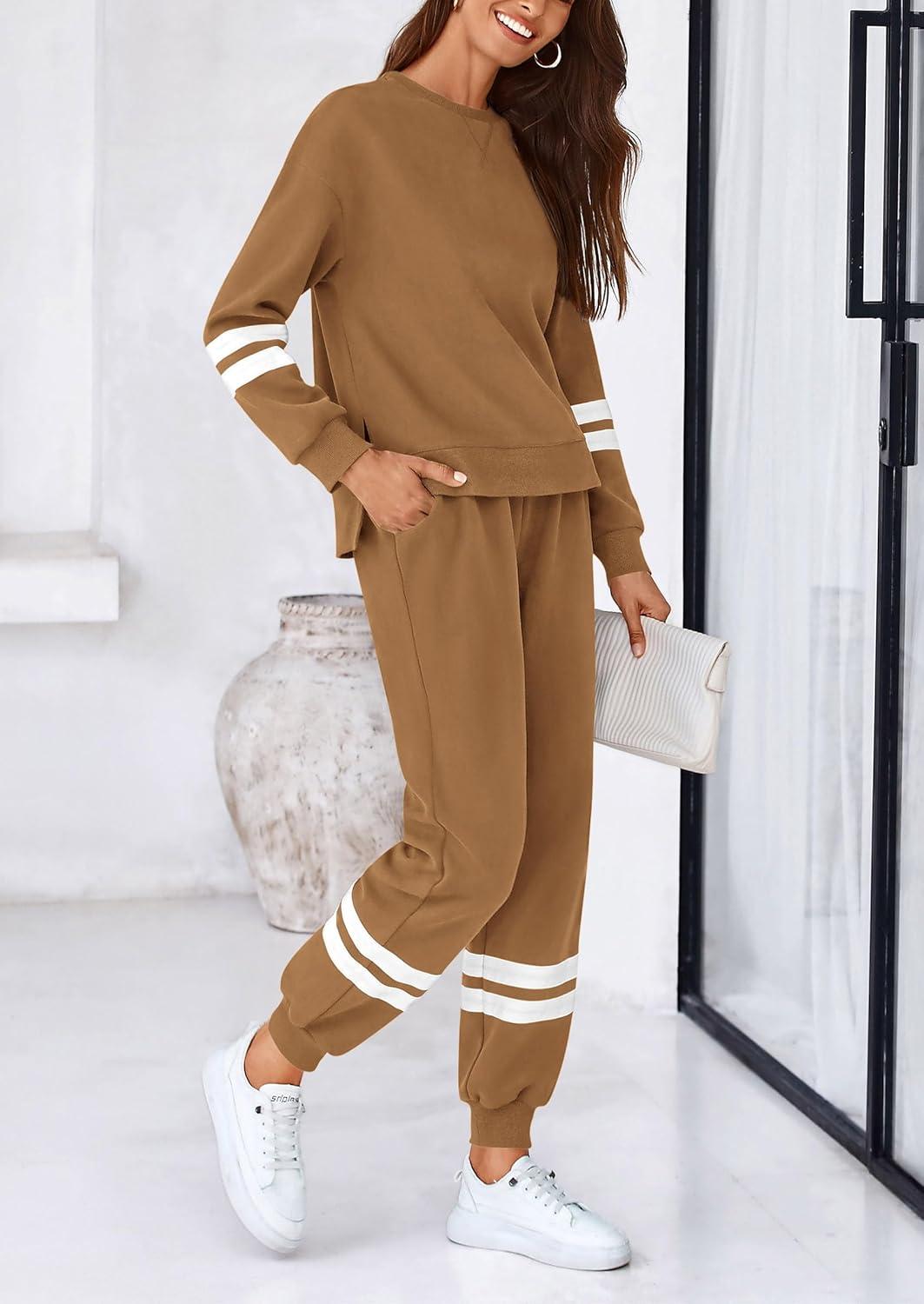 imagePRETTYGARDEN 2 Piece Lounge Sets for Women 2024 Fall Travel Outfits Track Suits Matching Airport Loungewear Clothing