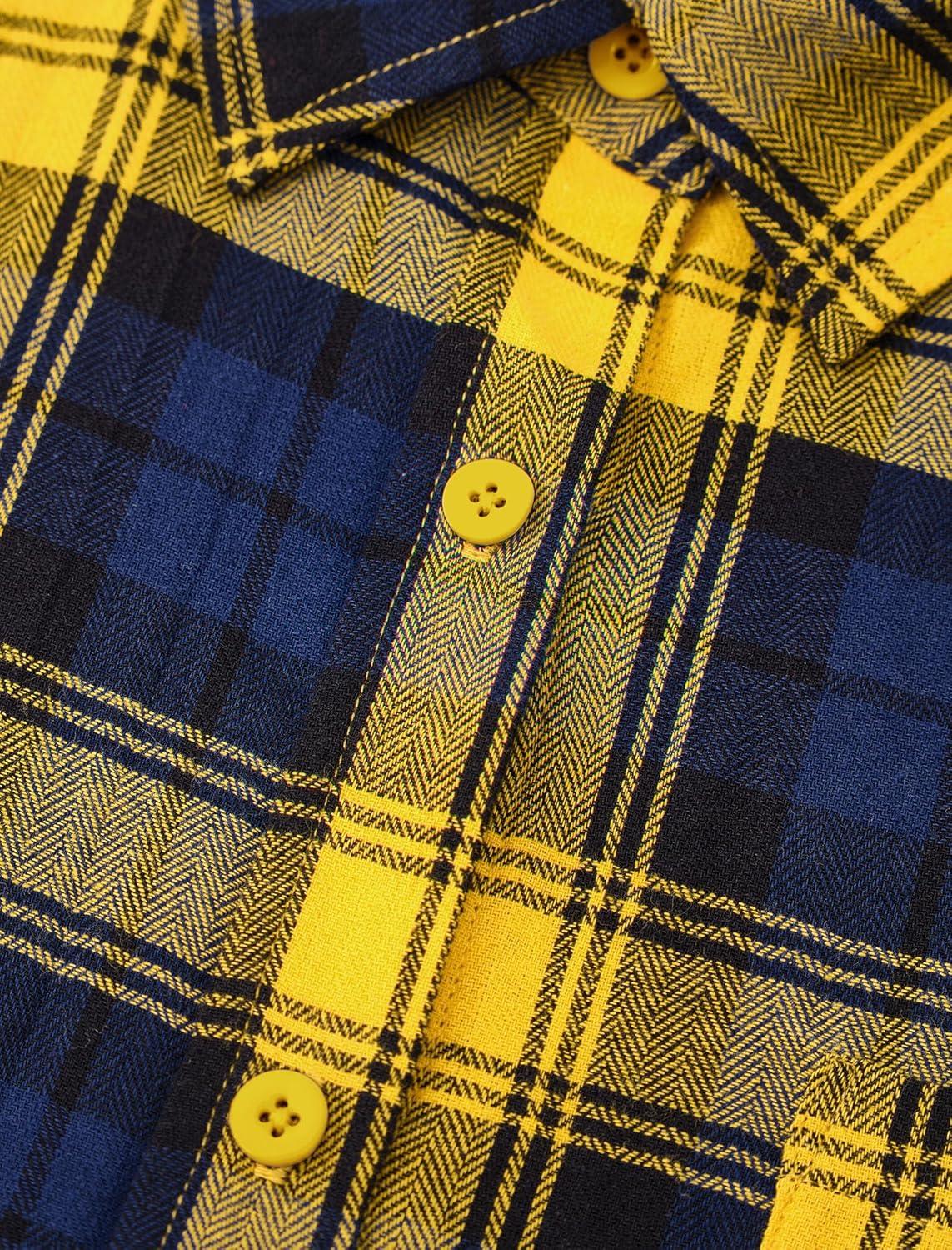 imagePRETTYGARDEN Womens Fall Long Sleeve Button Down Plaid Shirts Collared Loose Fit Cotton Casual Lightweight Shackets Blouses