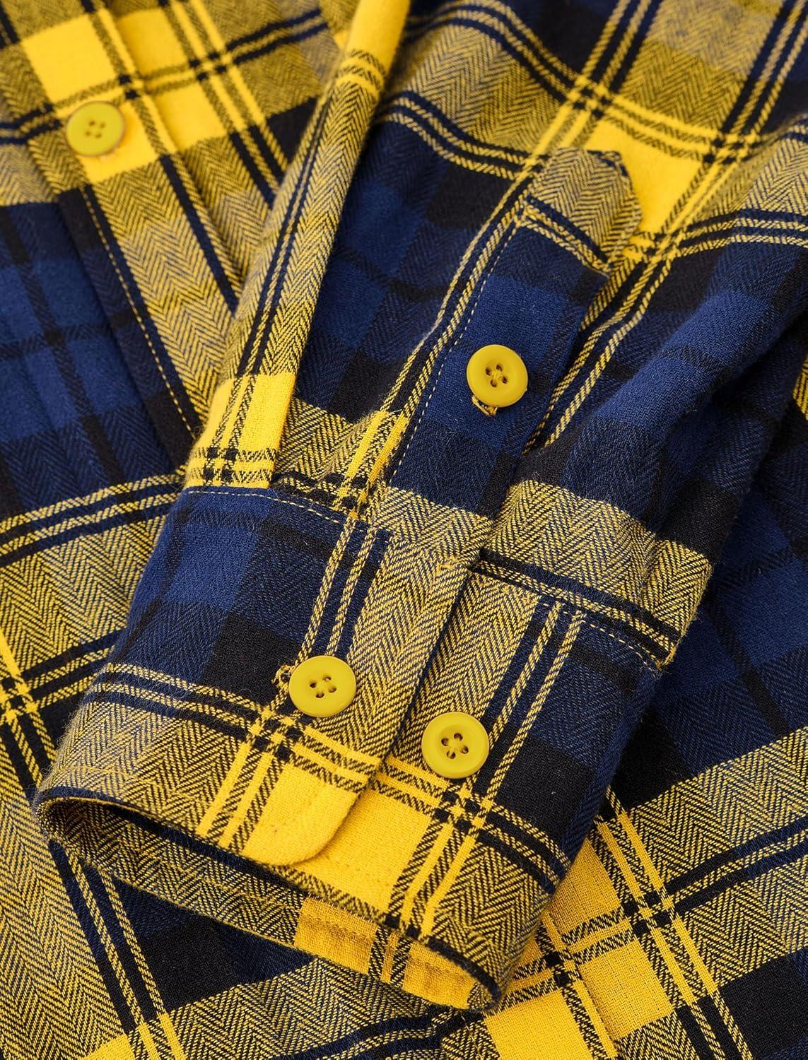 imagePRETTYGARDEN Womens Fall Long Sleeve Button Down Plaid Shirts Collared Loose Fit Cotton Casual Lightweight Shackets Blouses